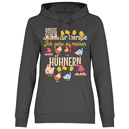 wowshirt Damen Hoodie Ich Gehe zu Meinen Hühnern Bauer Bauernhof Hühnerhalter Landwirt, Größe:L, Farbe:Light Graphite von wowshirt