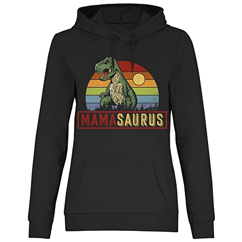 wowshirt Damen Hoodie Mamasaurus T-Rex Dinosaur Dino Mama, Größe:XXL, Farbe:Black von wowshirt