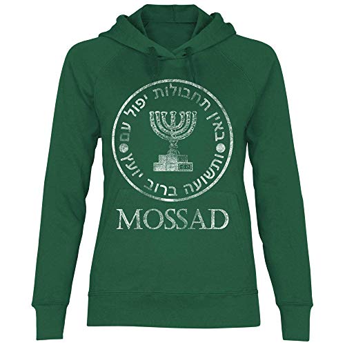 wowshirt Damen Hoodie Mossad Geschenk für Israel Patrioten Jüdisch Israeliten Jude, Größe:XL, Farbe:Bottle Green von wowshirt