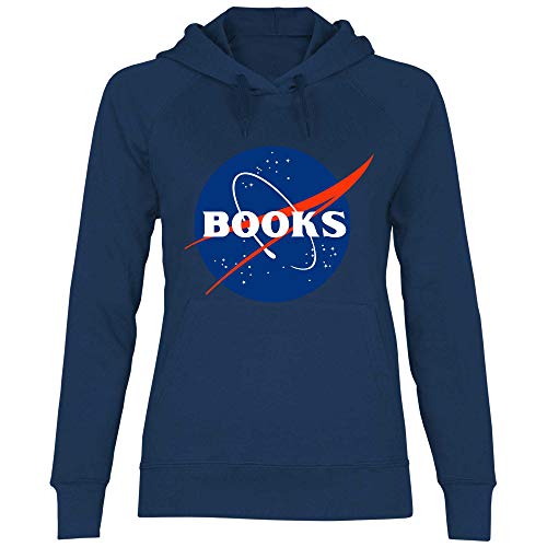 wowshirt Damen Hoodie NASA Bücherwurm Buchliebhaber Abibliophobia Student Lehrer, Größe:L, Farbe:Deep Navy von wowshirt