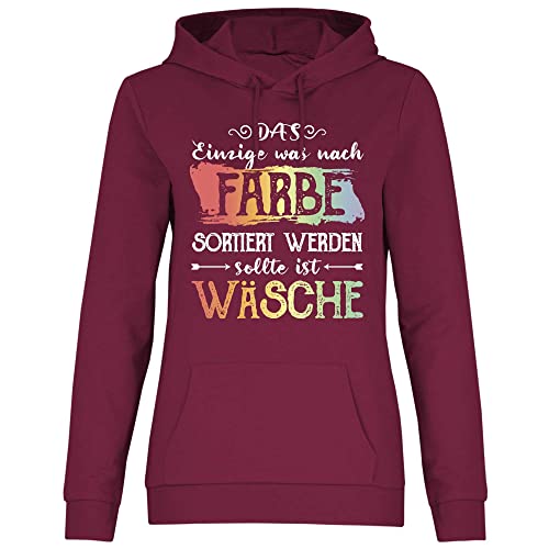 wowshirt Damen Hoodie Nach Farbe Sortiert Ist Wäsche Anti Nazis und Rechts Gegen Rassisten Politisch Menschenrechte, Größe:L, Farbe:Burgundy von wowshirt