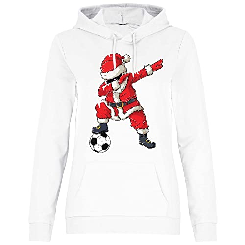 wowshirt Damen Hoodie Weihnachtsmann Dabbing Santa Claus Weihnachten Schnee Fußball WM, Größe:S, Farbe:White von wowshirt