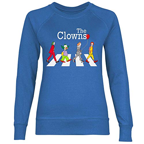 wowshirt Damen Sweatshirt Clown Zebrastreifen Parodie Witz Karneval, Größe:L, Farbe:Royal Blue von wowshirt