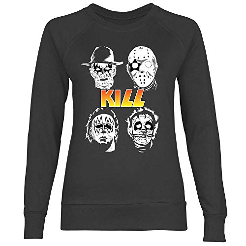 wowshirt Damen Sweatshirt Halloween Horror Film Jason Michael Myers Serienmörder, Größe:M, Farbe:Black von wowshirt