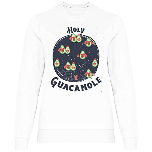 wowshirt Damen Sweatshirt Holy Guacamole Avocado Weihnachten, Größe:L, Farbe:White von wowshirt