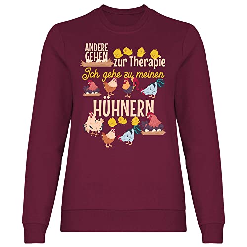 wowshirt Damen Sweatshirt Ich Gehe zu Meinen Hühnern Bauer Bauernhof Hühnerhalter Landwirt, Größe:L, Farbe:Burgundy von wowshirt