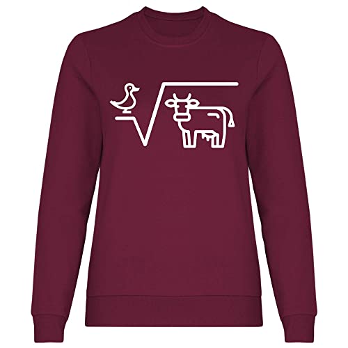 wowshirt Damen Sweatshirt N-te Wurzel Aus Q Ente Wurzel Kuh Mathematik Mathe-Lehrer Student Abi Schüler Geek, Größe:L, Farbe:Burgundy von wowshirt