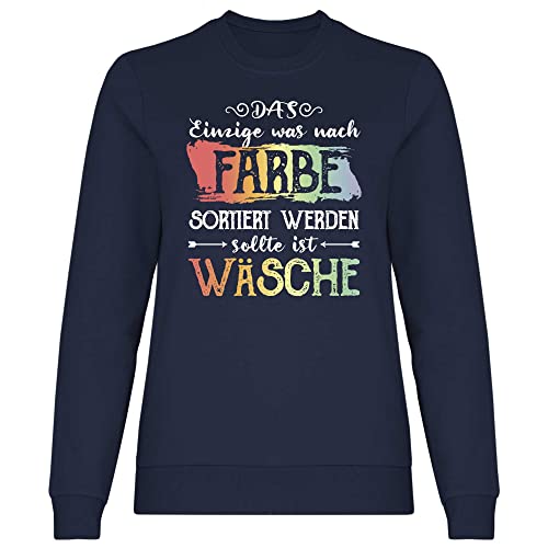 wowshirt Damen Sweatshirt Nach Farbe Sortiert Ist Wäsche Anti Nazis und Rechts Gegen Rassisten Politisch Menschenrechte, Größe:3XL, Farbe:Deep Navy von wowshirt