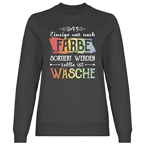 wowshirt Damen Sweatshirt Nach Farbe Sortiert Ist Wäsche Anti Nazis und Rechts Gegen Rassisten Politisch Menschenrechte, Größe:L, Farbe:Light Graphite von wowshirt