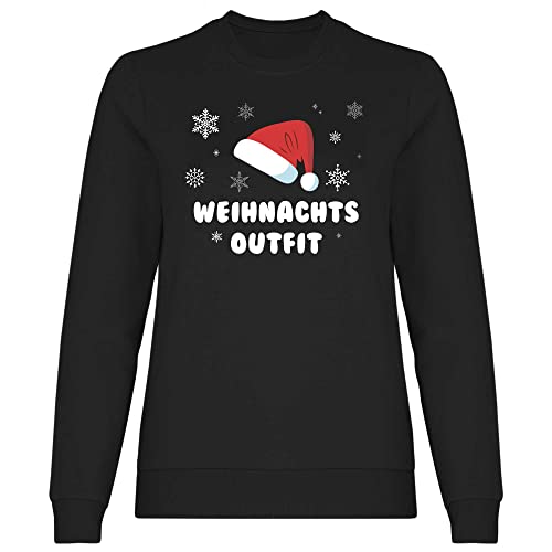 wowshirt Damen Sweatshirt Weihnachtsoutfit Christmas Xmas Weihnachten Weihnachts Kostüm, Größe:M, Farbe:Black von wowshirt