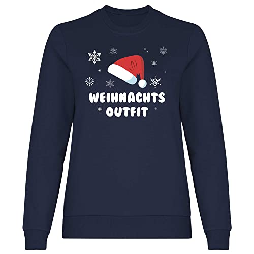 wowshirt Damen Sweatshirt Weihnachtsoutfit Christmas Xmas Weihnachten Weihnachts Kostüm, Größe:XL, Farbe:Deep Navy von wowshirt