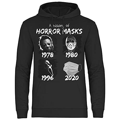 wowshirt Herren Hoodie A History of Horror Mask Halloween Purge Film Jason Serienmörder, Größe:5XL, Farbe:Black von wowshirt