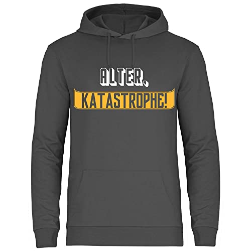 wowshirt Herren Hoodie Alter Katastrophe Geschenk für Kollege Kollegin Arbeit Büro-Humor, Größe:3XL, Farbe:Light Graphite von wowshirt