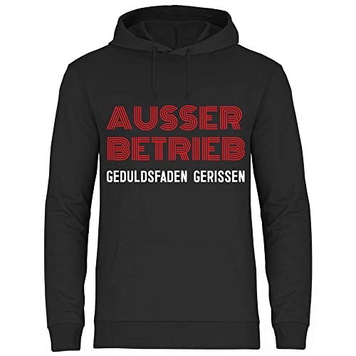 wowshirt Herren Hoodie Außer Betrieb Geduldsfaden Gerissen Arbeits-Kollegen Kollegin, Größe:5XL, Farbe:Black von wowshirt