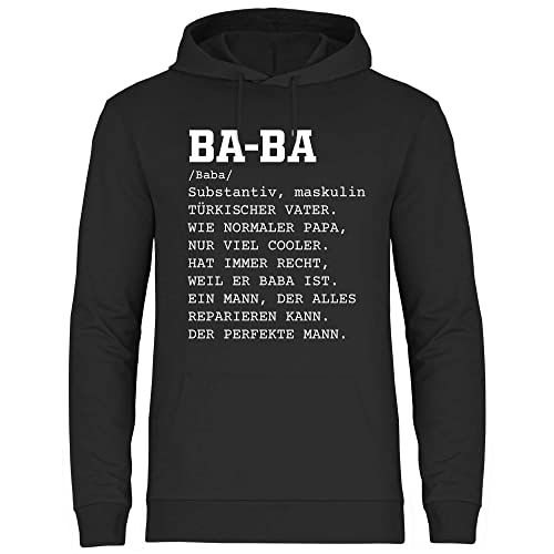 wowshirt Herren Hoodie Baba Definition Türkischer Vater Türkei Geschenk, Größe:5XL, Farbe:Black von wowshirt