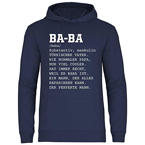 wowshirt Herren Hoodie Baba Definition Türkischer Vater Türkei Geschenk, Größe:XXL, Farbe:Deep Navy von wowshirt