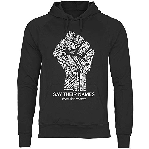 wowshirt Herren Hoodie Black Lives Matter Say Their Names George Floyd Erhobene Faust Demo, Größe:XL, Farbe:Black von wowshirt