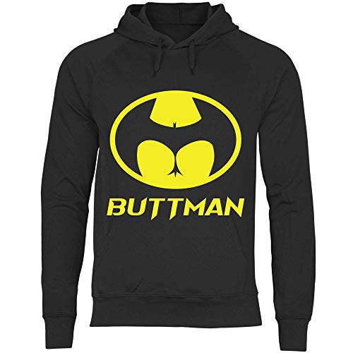 wowshirt Herren Hoodie Buttman Parodie Superheld, Größe:L, Farbe:Black von wowshirt