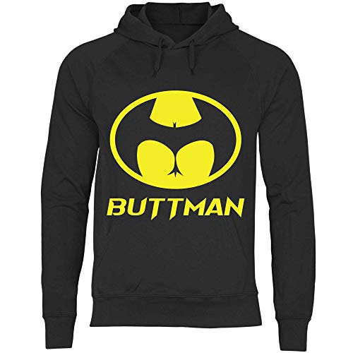 wowshirt Herren Hoodie Buttman Parodie Superheld, Größe:XL, Farbe:Black von wowshirt