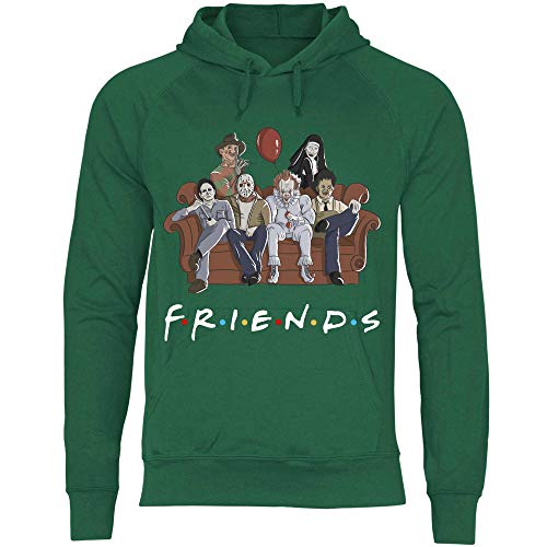 wowshirt Herren Hoodie Clown Halloween Horror Jason Freitag der 13 Gruselig Sofa, Größe:L, Farbe:Bottle Green von wowshirt