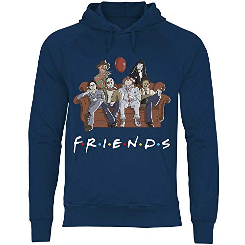 wowshirt Herren Hoodie Clown Halloween Horror Jason Freitag der 13 Gruselig Sofa, Größe:L, Farbe:Deep Navy von wowshirt