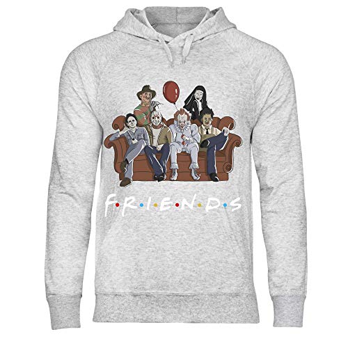 wowshirt Herren Hoodie Clown Halloween Horror Jason Freitag der 13 Gruselig Sofa, Größe:L, Farbe:Heather Grey von wowshirt