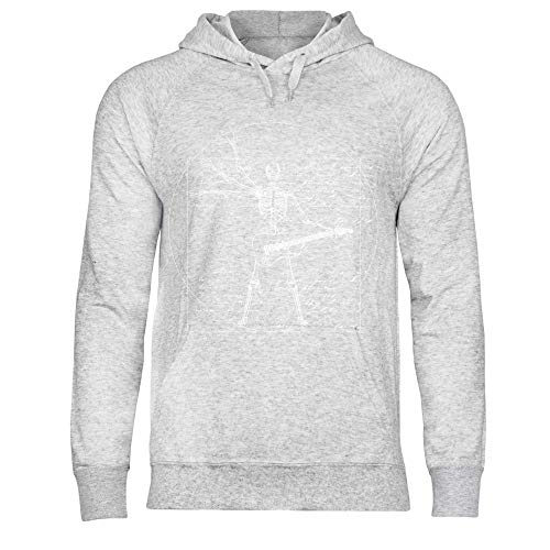 wowshirt Herren Hoodie Da Vinci Rock Musik Festival Skelett Gitarre, Größe:L, Farbe:Heather Grey von wowshirt