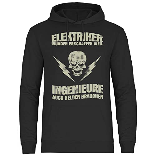 wowshirt Herren Hoodie Elektriker Wurden Erschaffen Weil Ingenieure Auch Helden Brauchen Elektrotechnik, Größe:XL, Farbe:Black von wowshirt