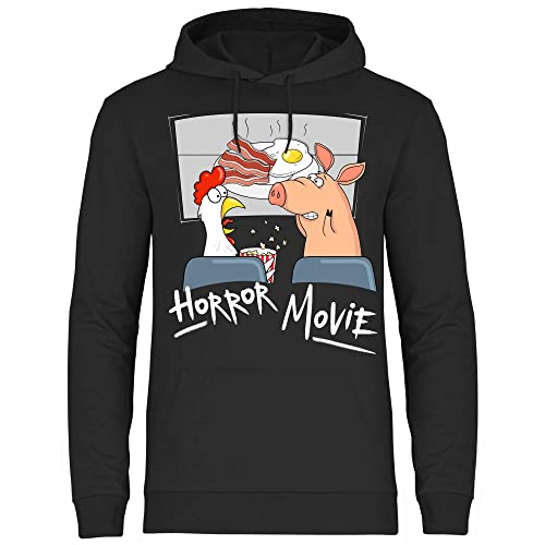 wowshirt Herren Hoodie Fleischesser Carnivore Anti Vegan Horror Movie Huhn Schwein, Größe:XL, Farbe:Black von wowshirt