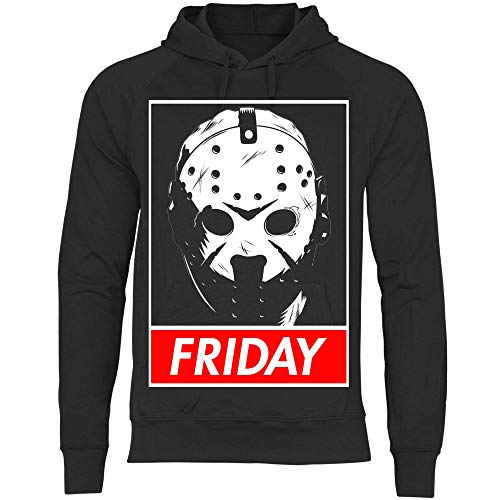 wowshirt Herren Hoodie Freitag der 13. Horror Film Voorhees Jason Halloween Serienmörder, Größe:L, Farbe:Black von wowshirt