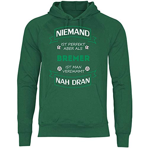 wowshirt Herren Hoodie Fußball Trikot Bremer Bremen, Größe:L, Farbe:Bottle Green von wowshirt