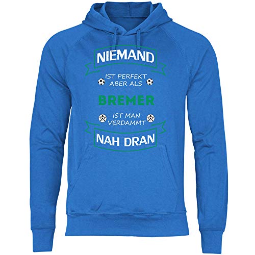 wowshirt Herren Hoodie Fußball Trikot Bremer Bremen, Größe:XL, Farbe:Royal Blue von wowshirt