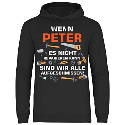 wowshirt Herren Hoodie Geschenk für Handwerker Personalisierbar mit Namen Baustelle Heimwerker Spruch, Größe:M, Farbe:Black von wowshirt