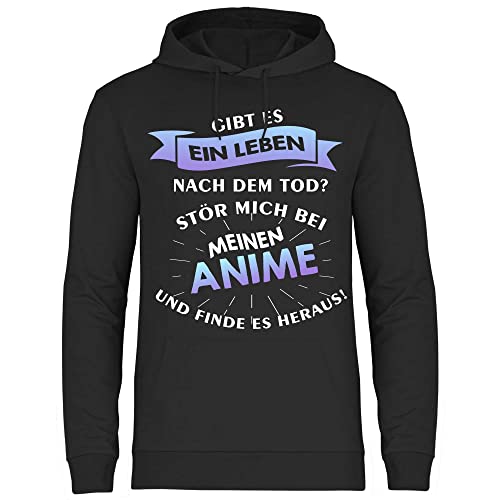 wowshirt Herren Hoodie Gibt es EIN Leben nach dem Tod Anime Yandere Manga Otaku, Größe:L, Farbe:Black von wowshirt