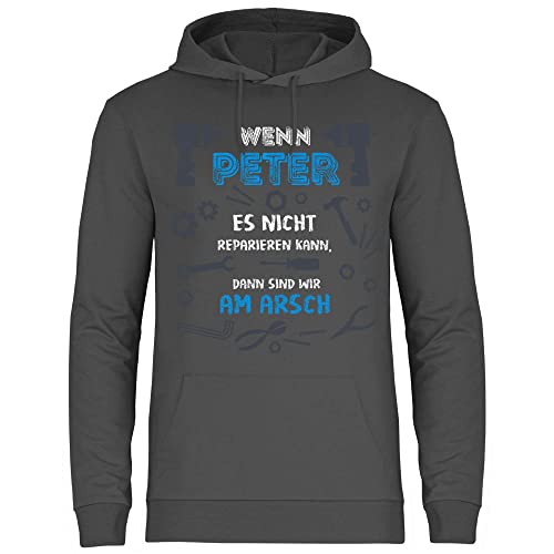 wowshirt Herren Hoodie Handwerker Geschenk Personalisierbar mit Namen Baustelle Heimwerker Spruch, Größe:L, Farbe:Light Graphite von wowshirt