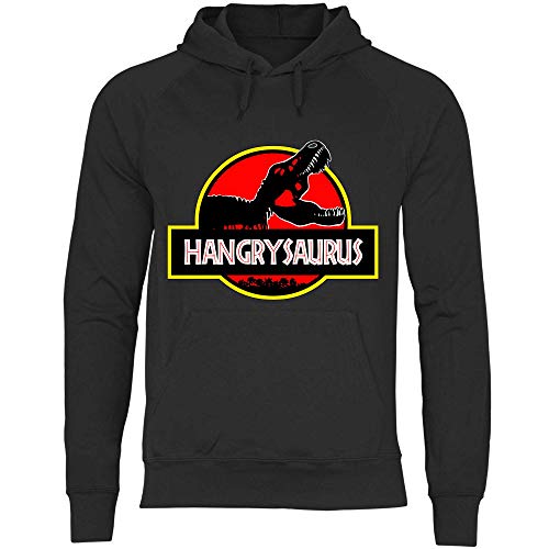 wowshirt Herren Hoodie Hangrysaurus Retro Dinosaurier Geschenkidee Premium T-Rex Geschenk, Größe:XL, Farbe:Black von wowshirt