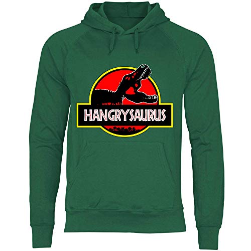 wowshirt Herren Hoodie Hangrysaurus Retro Dinosaurier Geschenkidee Premium T-Rex Geschenk, Größe:XXL, Farbe:Bottle Green von wowshirt