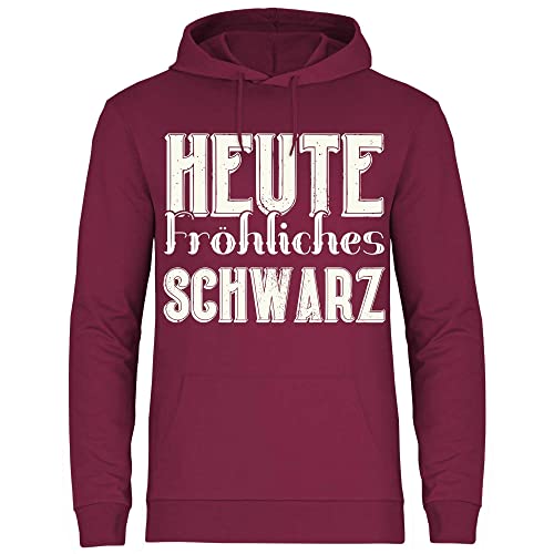 wowshirt Herren Hoodie Heute Fröhliches Schwarz Party Outfit Rock Festival, Größe:3XL, Farbe:Burgundy von wowshirt