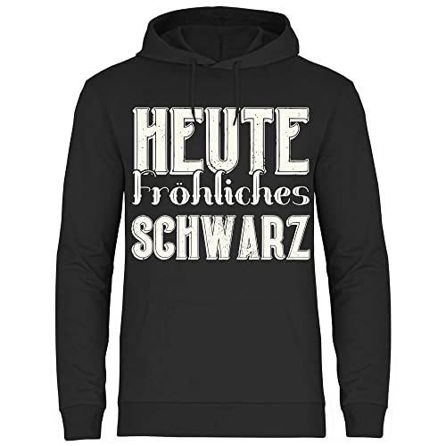 wowshirt Herren Hoodie Heute Fröhliches Schwarz Party Outfit Rock Festival, Größe:4XL, Farbe:Black von wowshirt