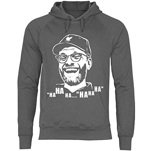 wowshirt Herren Hoodie Jurgen Klopp Liverpool LFC Hahaha, Größe:L, Farbe:Light Graphite von wowshirt