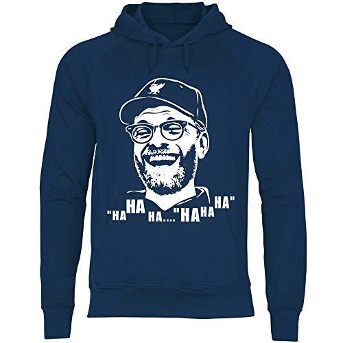 wowshirt Herren Hoodie Jurgen Klopp Liverpool LFC Hahaha, Größe:XL, Farbe:Deep Navy von wowshirt