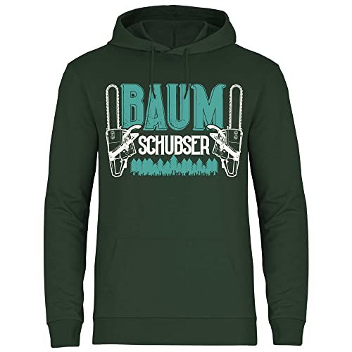 wowshirt Herren Hoodie Kettensäge Baumschubser Holzfäller Waldarbeiter Holzarbeiter Forstwirt Förster, Größe:3XL, Farbe:Bottle Green von wowshirt