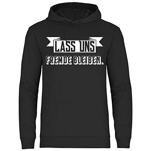 wowshirt Herren Hoodie Lass Uns Fremde Bleiben Party Festival Disco Introvert, Größe:5XL, Farbe:Black von wowshirt