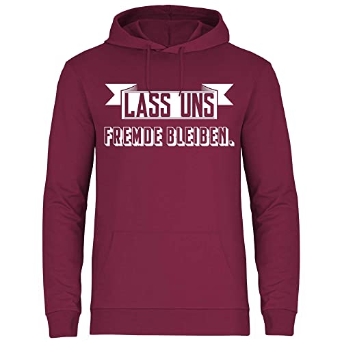 wowshirt Herren Hoodie Lass Uns Fremde Bleiben Party Festival Disco Introvert, Größe:L, Farbe:Burgundy von wowshirt