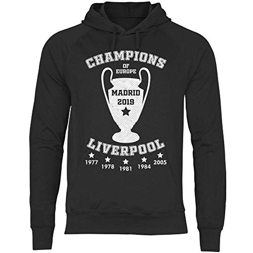 wowshirt Herren Hoodie Liverpool Trikot Champions Madrid 2019 Jürgen Klopp, Größe:XL, Farbe:Black von wowshirt