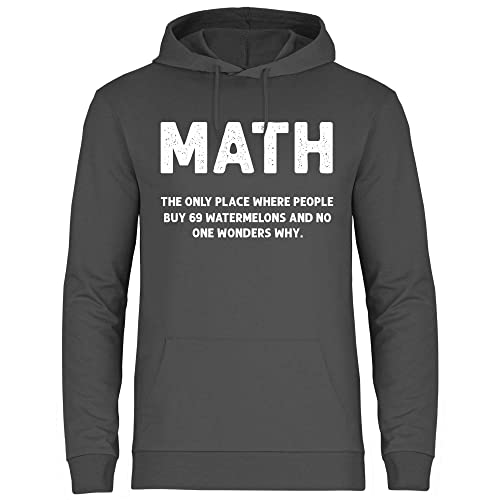 wowshirt Herren Hoodie Math The Only Place Mathe-Lehrer Student Uni Geek Nerd, Größe:XXL, Farbe:Light Graphite von wowshirt