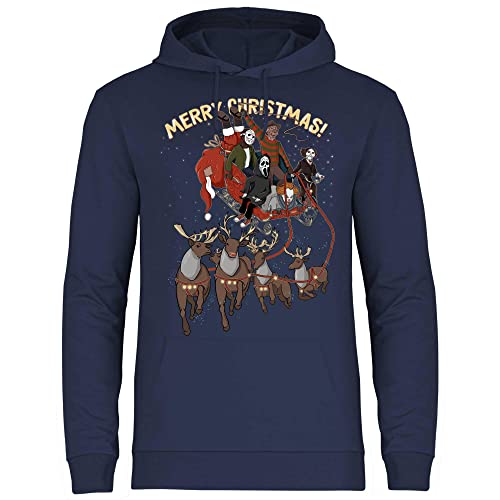 wowshirt Herren Hoodie Merry Christmas Weihnachten & Silvester Geschenke Weihnachtsoutfit Ugly, Größe:XL, Farbe:Deep Navy von wowshirt