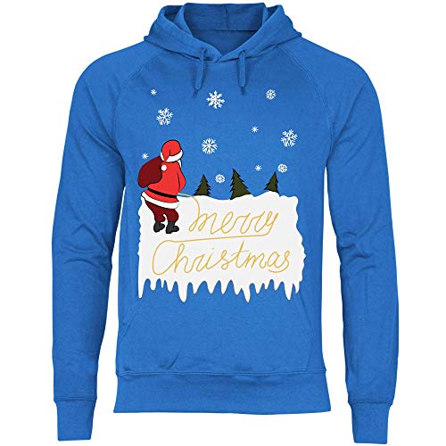 wowshirt Herren Hoodie Merry Christmas Weihnachtsmann Pinkelt Ugly Christmas, Größe:XL, Farbe:Royal Blue von wowshirt