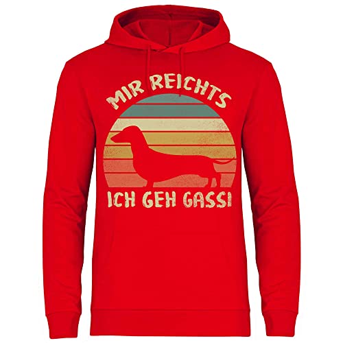 wowshirt Herren Hoodie Mir Reichts ich GEH Gasse Dackel Hundefreund Hundeliebhaber, Größe:S, Farbe:Red von wowshirt