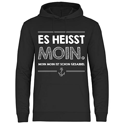 wowshirt Herren Hoodie Moin Moin Ist Schon Gesabbel Nordsee Ostsee Urlaub Möwe Plattdeutsch Meer, Größe:XL, Farbe:Black von wowshirt